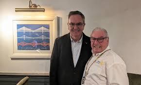 RI President Gordon McInally with Past Club President Sandy Mackenzie